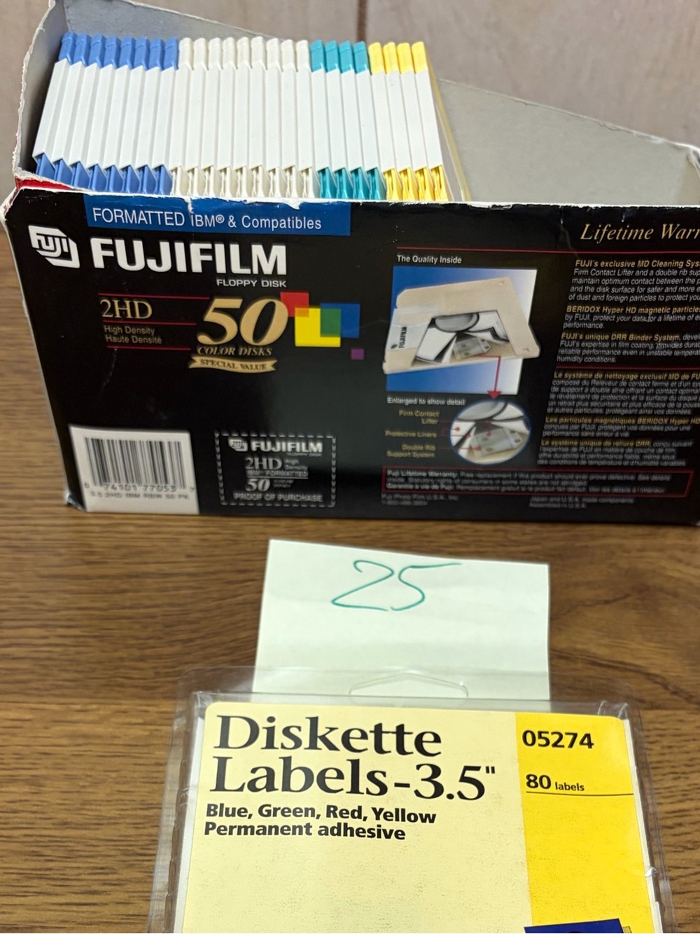 Fujifilm Floppy Disks 25 Pack, 3.5” IBM 1.44 MB Colored